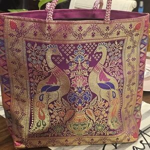 Elegant Purple and Gold Tote Bag